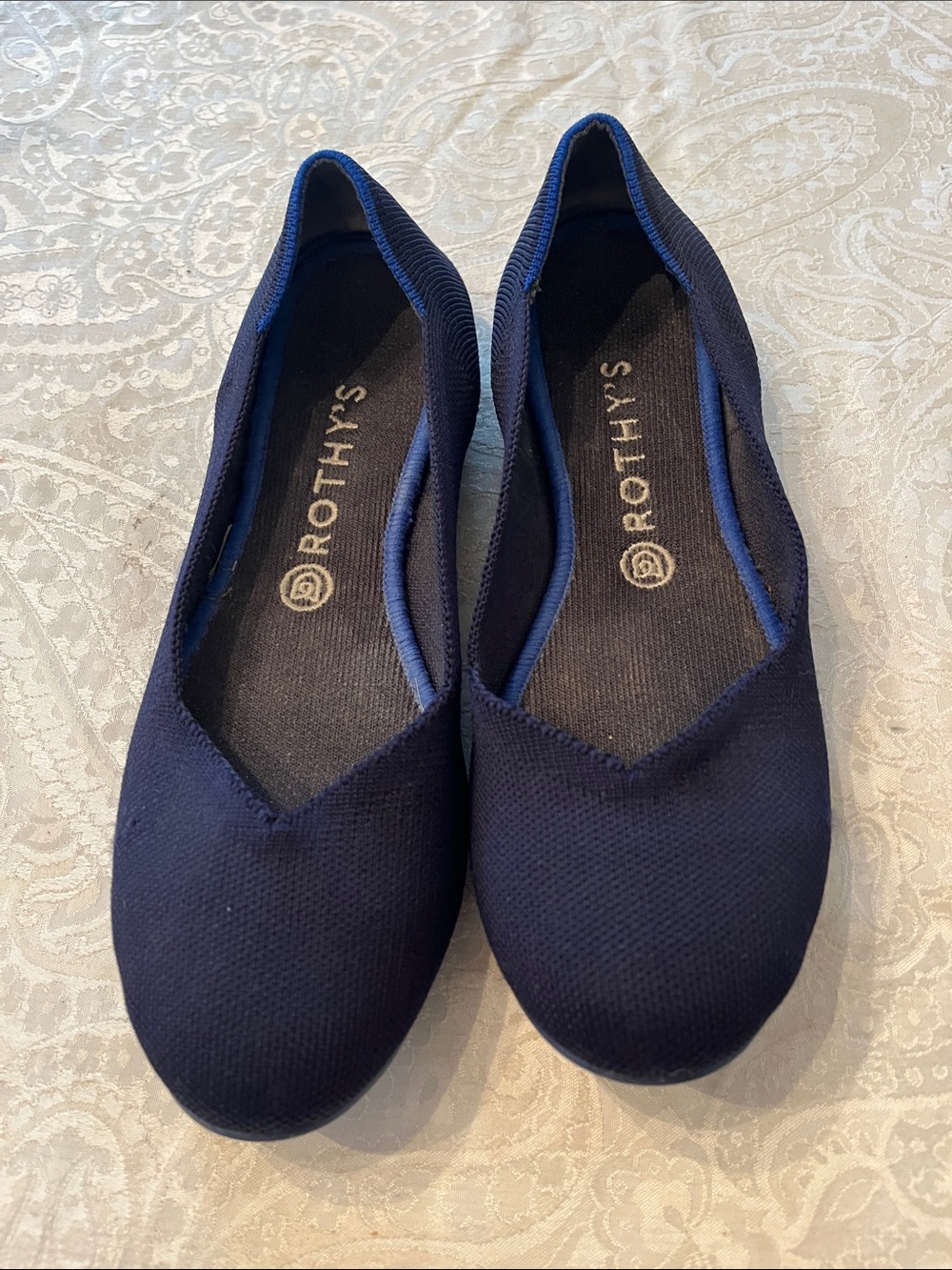 Rothy's Navy Knit Ballet Flats Size 10 in EUC